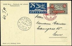 1929, Zürichfahrt, Schweizer Post, Postkarte frankiert mit 25 C. und ...