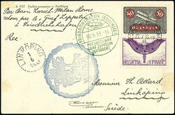 Italienfahrt 1933, Rückfahrt, Karte ab Zürich 27.5. mit 50 Rp und 1 ...
