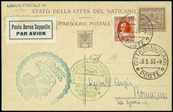 Italy flight 1933, return flight, Vatican post, additional franked 75 ...