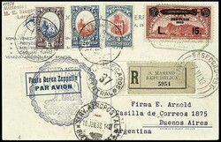 Italy flight 1933 and 2. South America flight, San Marino post, ...