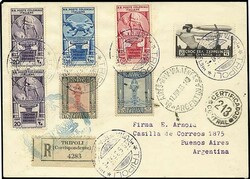 Italy flight 1933 and 2. South America flight, Cyrenaica post, ...