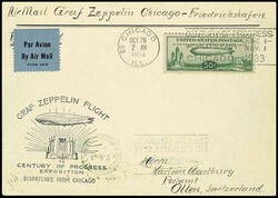 1933, Chicago-Fahrt, amerikanische Post aus Chicago bis ...