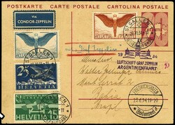 Argentinienfahrt 1934, Etappe bis Brasilien, auffrankierte 20 Rp ...