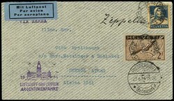Argentinienfahrt 1934, Etappe bis Argentinien, R-Brief ab Zürich 23 ...
