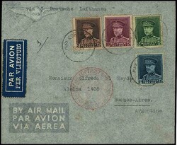 16. Südamerikafahrt 1936, Brief ab Brüssel 20.10. mit bunter MiF ...