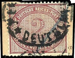 2 Mark dark red crimson, Petschili use, faultless letter piece, ...