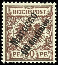 3 to 50 pfennigs "crown / eagle" with overprint Marocco and new ...