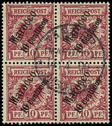 10 Centimos on 10 pfennigs crown / eagle, lilac red (UV bright ...