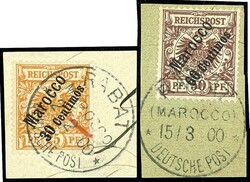 30 Centimos on 25 pfennigs yellowish orange and 60 Centimos on 50 ...