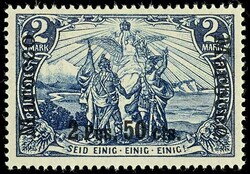 2 Pes. 50 Cts. on 2 Mark blackish blue, base stamp type II, mint ...