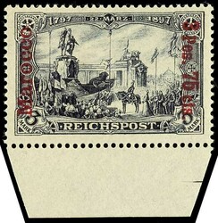 3 Pes. 75 Cts. on 3 Mark violet black, lower margin copy, base stamp ...