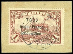 1 Mark imperial yacht with three line overprint "TOGO / Anglo - ...