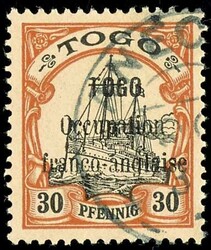 20, 25, 30 Pfennig mit Aufdruck TOGO Occupation franco-anglaise, ...