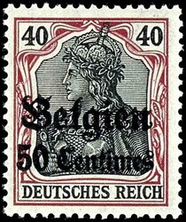 50 C. on 40 pfennigs Germania, peace printing, mint never hinged, ...