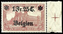 1 Fr. 25 cent on 1 Mark, right margin copy mint never hinged (affixed ...