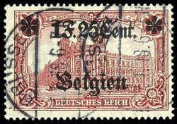 1 F. 25 Cent. auf 1 Mark Deutsches Reich, A-Zähnung, Type I, ...