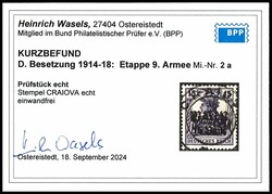 15 Bani on 15 pfennigs Germania in of the rare colour black violet, ...