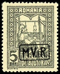 5 Bani Kriegssteuermarke, Aufdruck schwarz, postfrisch, tadellose ...