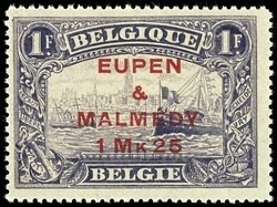 5 Pf. bis 1,25 M. auf 1 F., tadellos postfrischer Satz, die Nr. 7 in ...