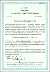 75 pfennigs Germania as proof print with red three line overprint ...