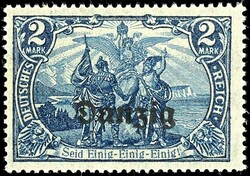 2 Mark German Reich with typography overprint "Gdansk", blackish blue ...