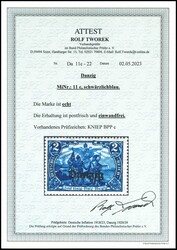 2 Mark German Reich with typography overprint "Gdansk", blackish blue ...