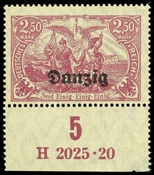 2, 50 Mark German Reich with typography overprint "Gdansk", ...