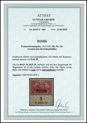 2, 50 Mark German Reich with typography overprint "Gdansk", ...