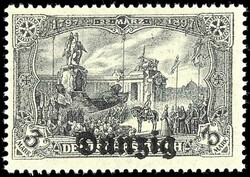 3 Mark German Reich with typography overprint "Gdansk", black gray ...