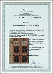 60 pfennigs on 30 pfennigs Germania, left upper corner margin block ...