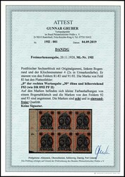 60 pfennigs on 30 pfennigs Germania, block of six in the gyratory ...