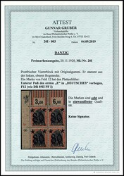 80 pfennigs on 30 pfennigs Germania, left upper corner margin block ...