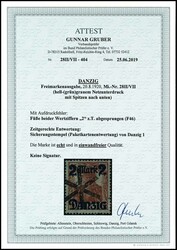 2 Mark on 35 pfennigs with burelage, pale (green) grey, tips downward ...