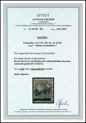 2 pfennigs Germania with blue overprint Gdansk "values only for ...