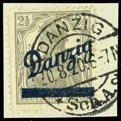 2 1 / 2 pfennigs Germania with blue overprint Gdansk "values only for ...