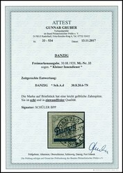 2 1 / 2 pfennigs Germania with blue overprint Gdansk "values only for ...