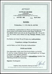 1 Mark on 30 pfennigs Germania, block of six from the fields 88-90 ...