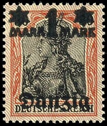 1 Mark on 30 pfennigs Germania, underprinting (burelage) - tips ...