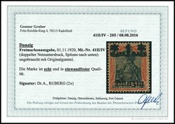 1 Mark on 30 pfennigs Germania, bright lilac gray burelage, tips ...