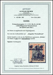 1 Mark on 30 pfennigs Germania with burelage "tips to the top" and ...