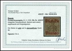 1 / 14 Mark on 3 pfennigs Germania, bright lilac gray burelage, tips ...