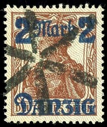 2 Mark on 35 pfennigs with burelage, pale (green) grey, tips to the ...