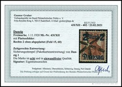 2 Mark on 35 pfennigs with burelage, pale (green) grey, tips to the ...