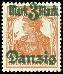 3 Mark on 7 1 / 2 pfennigs Germania, variety "without burelage", ...