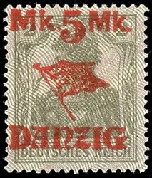 5 Mark on 2 pfennigs Germania, bright lilac gray burelage, tips ...