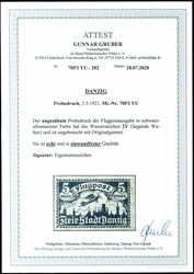 5 M. airmail, proof print in black ultramarine, imperforated, with ...