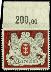 20 Mark national coat of arms, proof print in red / gray black, ...