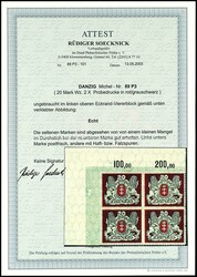 20 Mark national coat of arms, proof print in red / gray black, ...