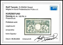 5000 Mark large national coat of arms, imperforated phase print, ...