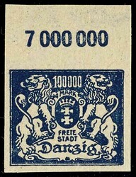 100000 Mark proof print imperforated on gray paper without watermark ...